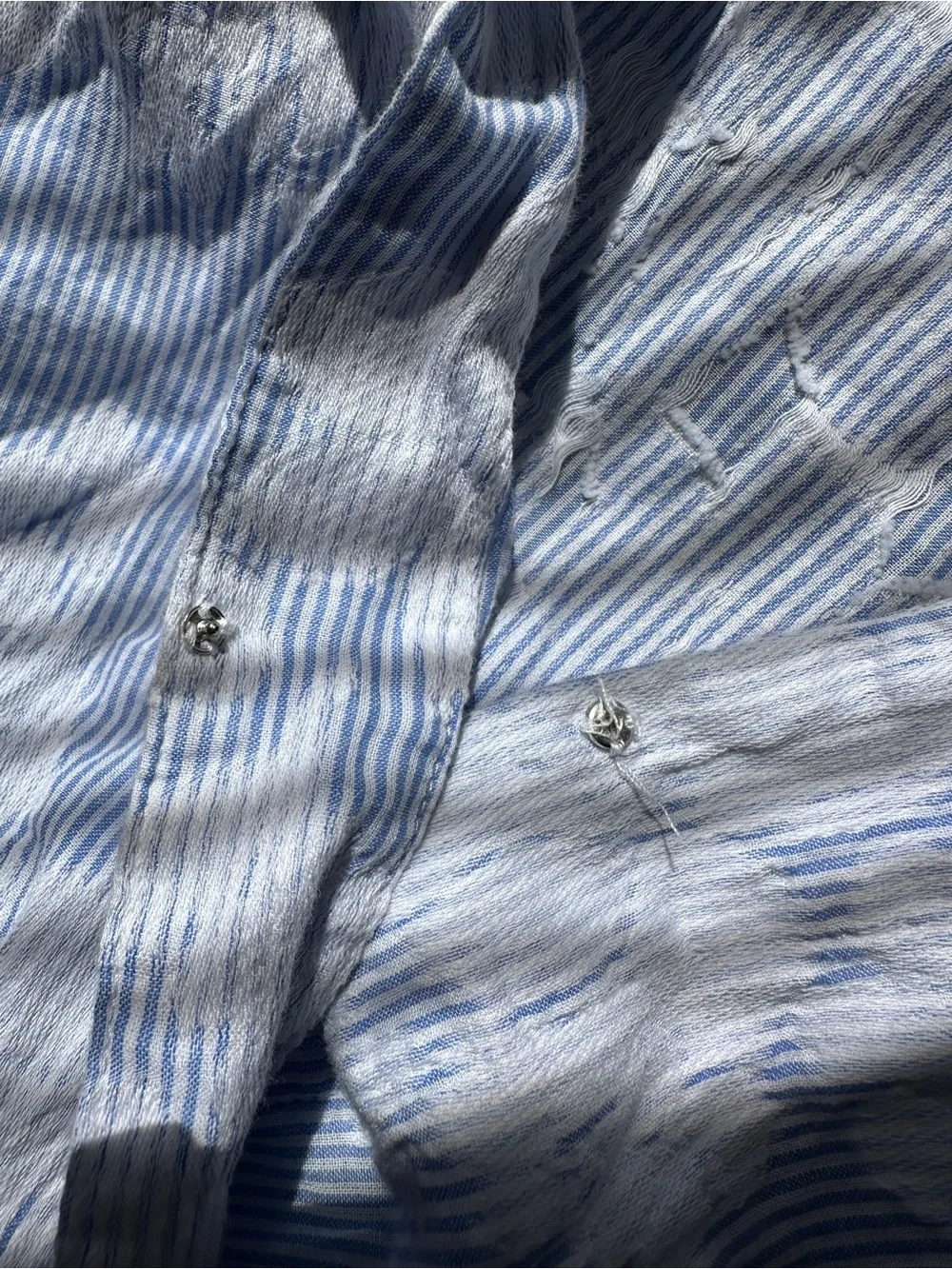 Banana Republic Light Blue Floral Wrap Blouse with Tie